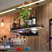 实木家用红酒架酒吧红酒杯架酒架酒杯架倒挂高脚杯架美式复古吧台