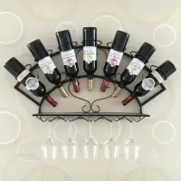 铁艺壁挂酒架摆件葡萄酒瓶架红酒架置物架挂墙悬挂高脚酒杯架