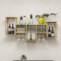 铁艺红酒架壁挂客厅墙上装饰隔板置物架创意餐厅酒柜酒杯架悬挂式