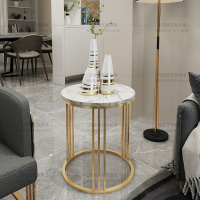 北欧大理石边几简约现代客厅茶几铁艺卧室沙发角几迷你边桌小花架