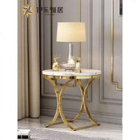 简约后现代轻奢小户型大理石沙发边几客厅镀金角几家用圆几小方几