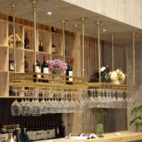 欧式不锈钢酒架悬挂酒架吧台红酒杯架创意吧台倒挂吊架酒架酒杯架