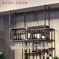 酒吧吧台酒架置物架酒杯架悬挂红酒杯高脚杯架倒挂双层红酒架摆件
