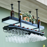 餐厅悬挂红酒杯架简约带灯酒杯架家用马克杯架葡萄酒架酒吧酒杯架