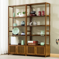 博古架实木中式书架置物架多宝阁摆件古董茶叶茶具柜办公室红酒架
