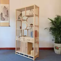 新中式博古架摆件客厅茶架子置物架实木玄关隔断多宝阁展示柜