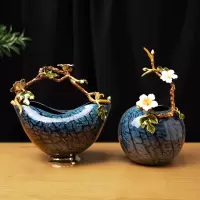 景德镇珐琅彩花盆客厅玄关欧式电视柜博古架摆件装饰房间布置摆设