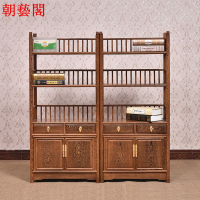 红木家具鸡翅木餐边柜博古架实木书架衣帽架中式茶水柜书橱柜家用