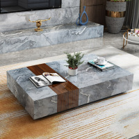 天然大理石茶几现代简约客厅创意设计师轻奢长方形别墅样板房家具