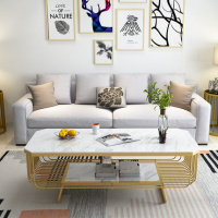 2020新款北欧大理石茶几简约客厅桌子现代茶桌家用轻奢双层茶几桌