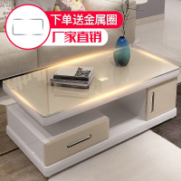 带储物1.4米茶台宾馆家用多功能茶几简约客厅现代金色钢化玻璃