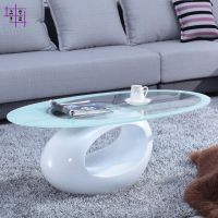 特色现代时尚创意茶几钢化玻璃茶几简约椭圆形烤漆桌小茶几小家具
