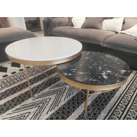 北欧茶几简约现代创意铁艺大理石圆形茶几小户型网红客厅休闲小桌