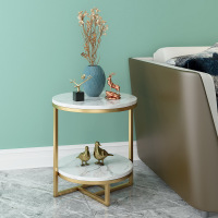 北欧大理石客厅边几茶几简约现代小桌子圆形角几沙发边几创意圆桌