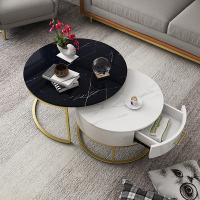 北欧子母大理石茶几简约现代网红茶桌小户型客厅家用小桌子花几桌