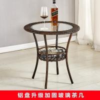 园型小茶几 玻璃桌子圆 钢化阳台创意休闲小房间小桌客厅迷小小型