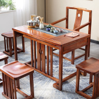 实木1米小茶桌功夫全自动一体小型阳台家用非洲花梨木4人茶台一套