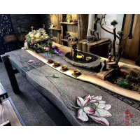 循环新款流水养鱼茶桌网红会所新中式实木创意微景观风水禅意茶台