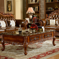 欧式茶几简约小户型客厅实木美式大理石电视柜组合套装