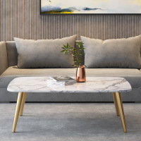 北欧大理石茶几简约现代小户型客厅网红茶几长方形铁艺办公茶几桌