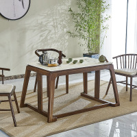 新中式实木功夫茶桌椅组合金秋檀木禅意茶艺桌1.2米阳台小泡茶台