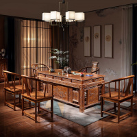 1米8茶桌椅组合实木茶台茶道套装新中式榆木家用喝茶桌办公室泡茶