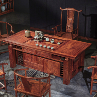 刺猬紫檀红木茶桌椅组合花梨木家具新中式茶台实木1米8泡茶茶几