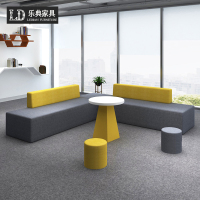 简易办公室沙发茶几组合休闲现代简约会客接待休息区异形创意沙发
