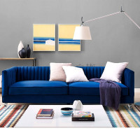 尋木匠轻奢现代简约ins小户型客厅三人灰色绒布亚克力北欧整装布艺沙发