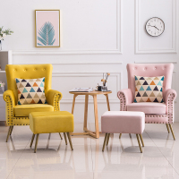 尋木匠北欧色沙发小户型客厅卧室布艺单人阳台休闲美式轻奢高背老虎椅