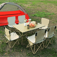 户外折叠桌椅便携式车载闪电客轻便铝合金野餐套装野外露营用品蛋卷桌子