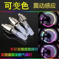 自行车气门灯震动感应风火轮七彩气嘴灯闪电客山地车装备车轮闪光灯夜骑