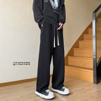 春季运动裤男直筒宽松垂坠感卫裤闪电客高街拖地阔腿休闲裤子男