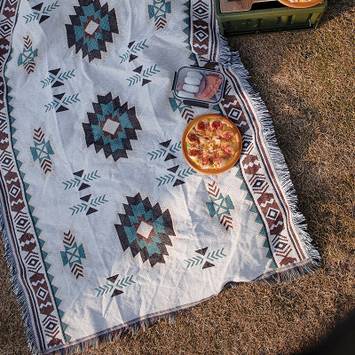 野餐垫ins户外波西米亚毯子野餐布闪电客露营地毯民族风桌布春游草坪垫