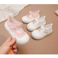 闪电客女童小白鞋儿童帆布鞋夏季校园演出白色运动布鞋学生女孩