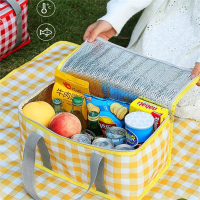 保温箱大容量野餐包户外加厚铝膜手提野餐篮露营可折叠外出野餐篮