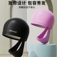 佑游泳帽女不勒头外胶里布pu束发女生款长发专用成人大头围专业游泳帽