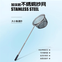 闪电客不锈钢抄网竿捞鱼网伸缩杆操网头抄鱼竿钓鱼捞网折叠网兜渔具套装