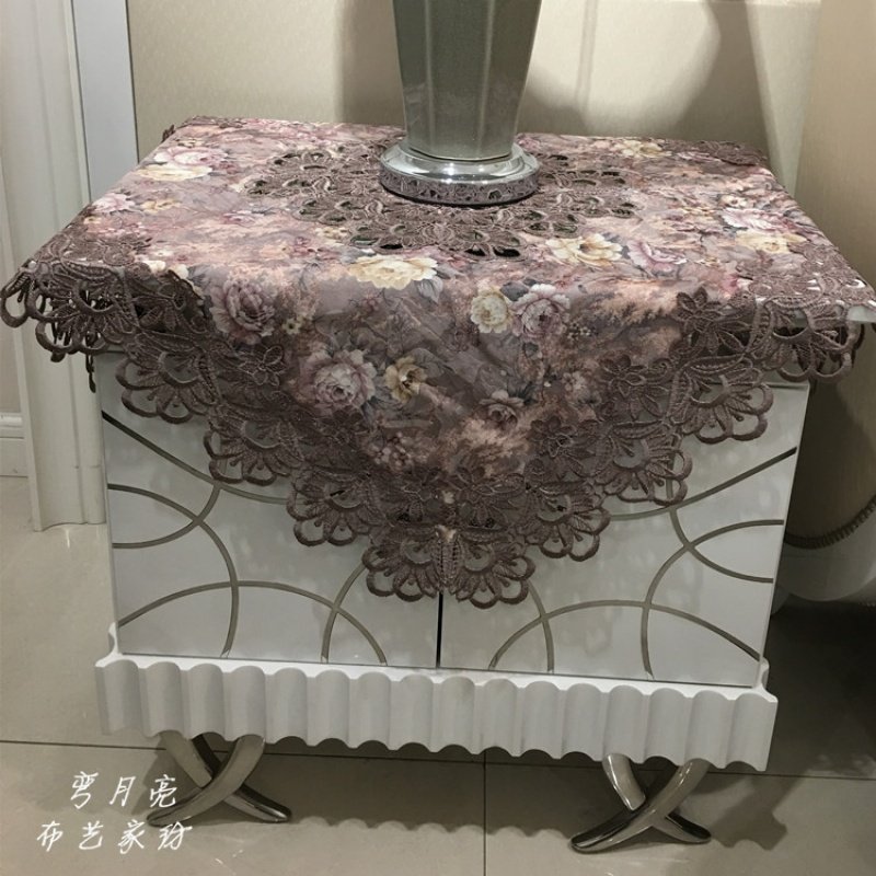 欧式防尘盖布床头柜罩餐桌布茶几桌布冰箱空调洗衣机盖布欧式蕾丝