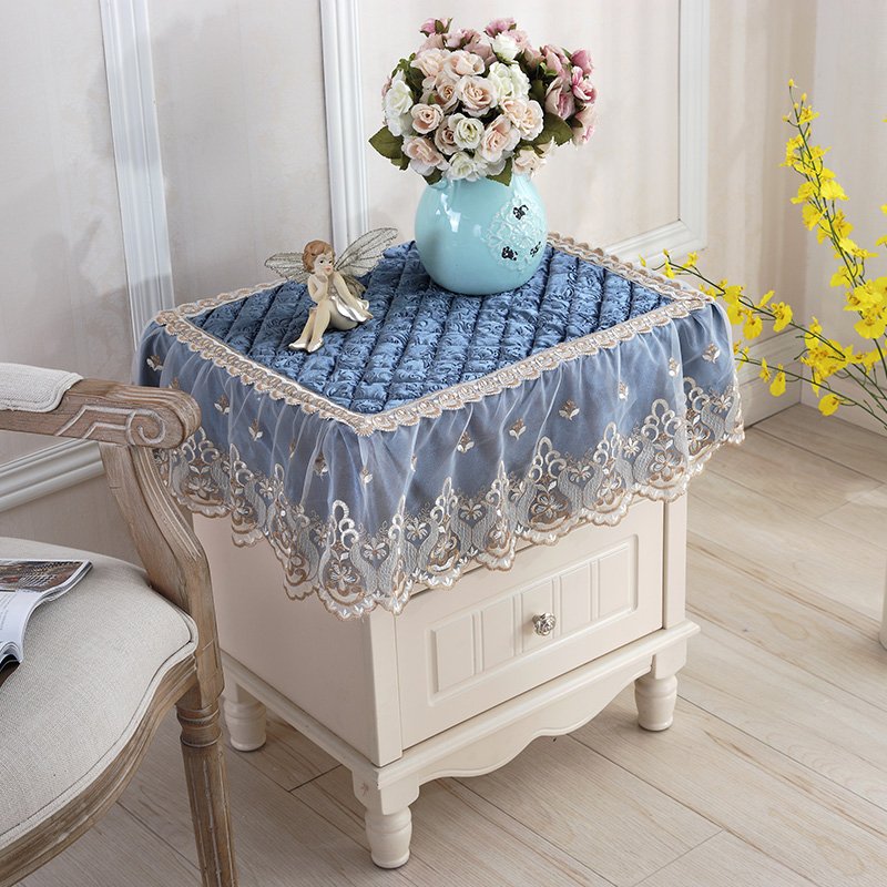 欧式电视机罩防尘罩冰箱洗衣机床头柜盖布多用巾盖巾小桌布小方巾