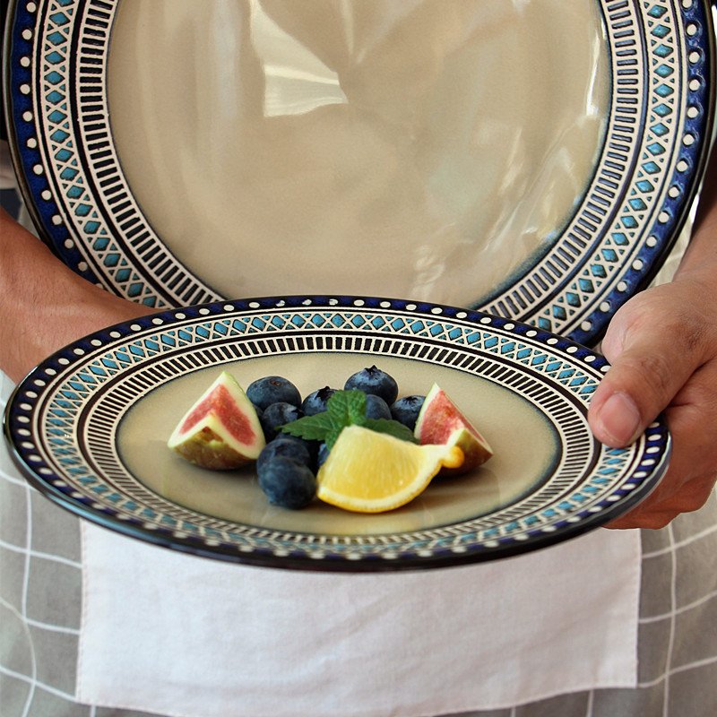 朗汀北欧风陶瓷餐具意面盘地中海餐盘牛排盘创意陶瓷家用菜盘子