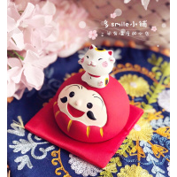 现货日本濑户烧手作可爱陶制招财猫猫头鹰达摩开运辟邪招福摆件