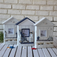 木质钥匙盒壁挂地中海墙饰家居收纳钥匙箱钥匙架挂钩创意壁饰