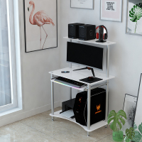 尋木匠双层电脑桌台式机家用简易小型可移动迷你卧室简约钢化玻璃书桌子