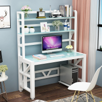 尋木匠家用初中生书桌书架组合一体桌卧室女孩学习写字桌玻璃电脑台式桌