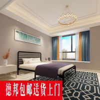 尋木匠北欧简约公主床单人双人铁艺床出租房床1.21.5 1.8米钢管铁床