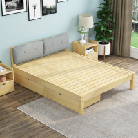 尋木匠实木床现代简约1.8米双人床1.5米简易经济型单人床1.2m榻榻米床架