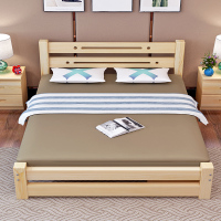 尋木匠实木床 双人床单人床1.8米大床1.5米成人床1.2米1米木床松木家具