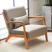 尋木匠北欧风沙发椅现代简约实木阳台休闲椅子洽谈简易家用小单人沙发椅