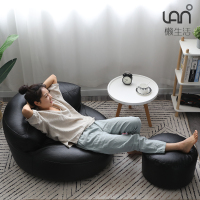 尋木匠创意皮艺单人沙发椅北欧小户型家用客厅懒人沙发简易仿真皮榻榻米